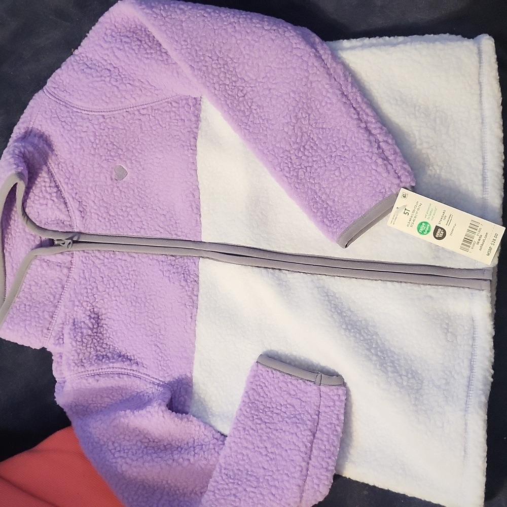 Purple and White Fleece Jacket